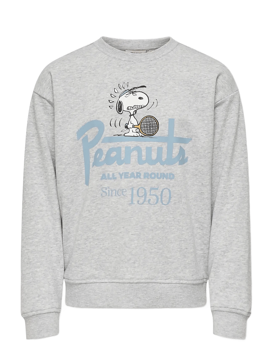 Kids Only - KOGRACQUET LS LOOSE O-NECK UB SWT - sweatshirts - light grey melange - 0