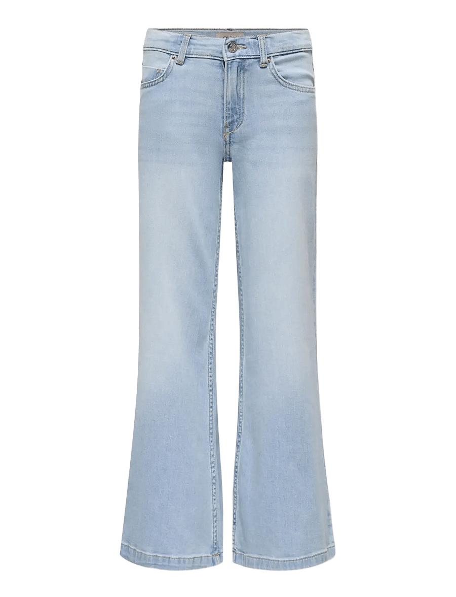 Kids Only - KOGCALIFORNIA MW WIDE FLARED AKM217 NOOS - hosen mit weitem bein - light blue denim - 1