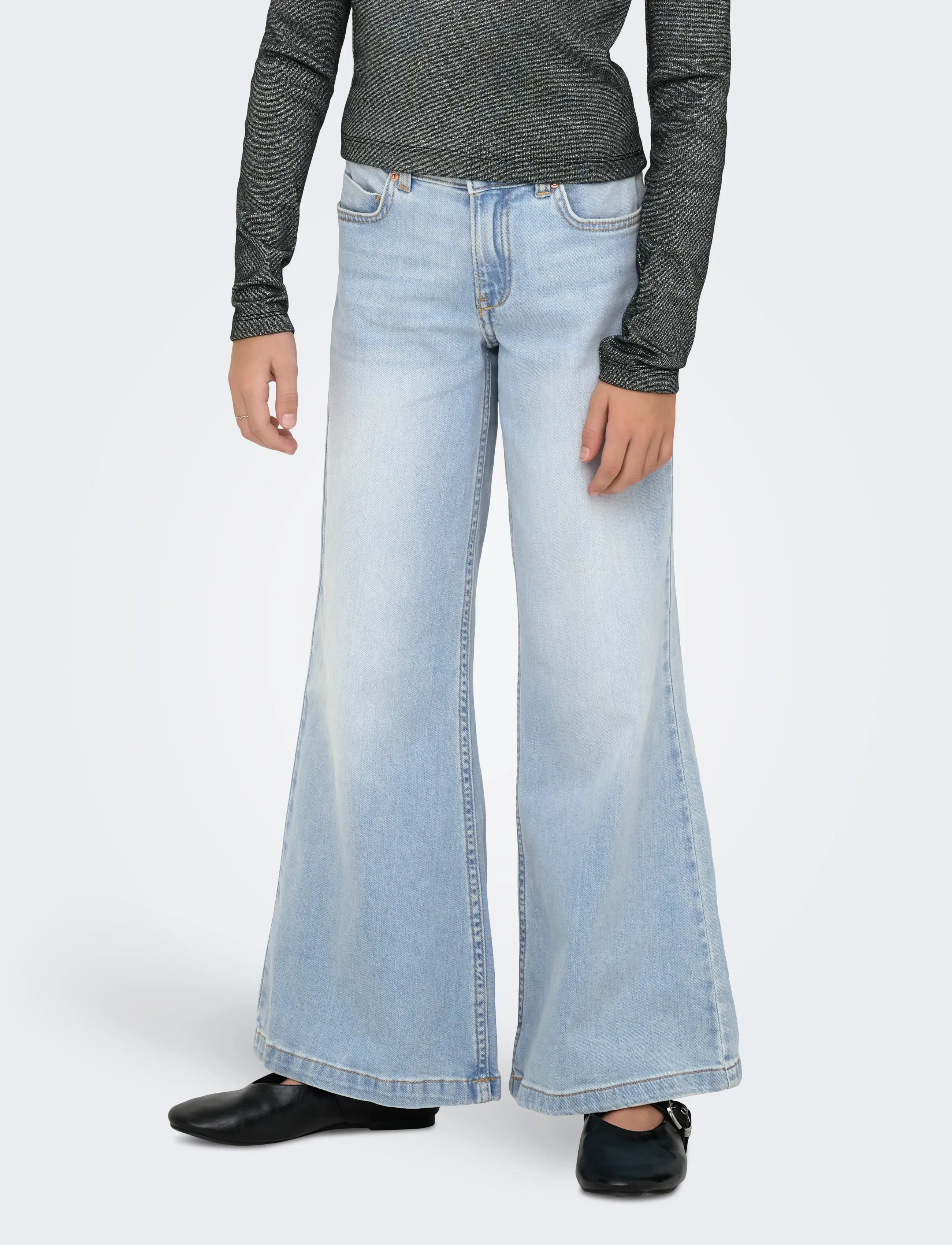 Kids Only KOGCALIFORNIA MW WIDE FLARED AKM217 NOOS - Underdele - LIGHT BLUE DENIM / blue