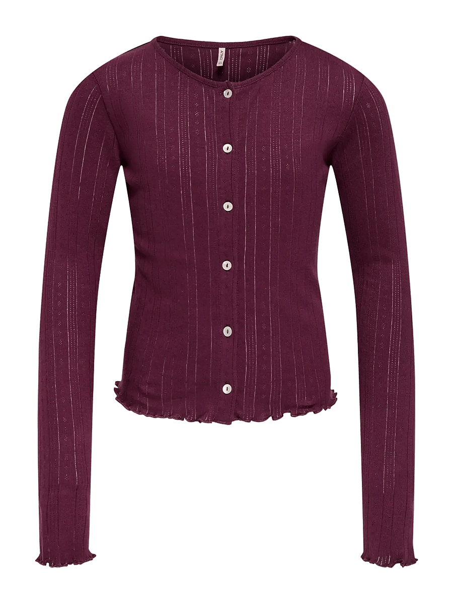 Kids Only - KOGSALSA LIFE L/S CARDIGAN JRS - cardigans - mauve wine - 0