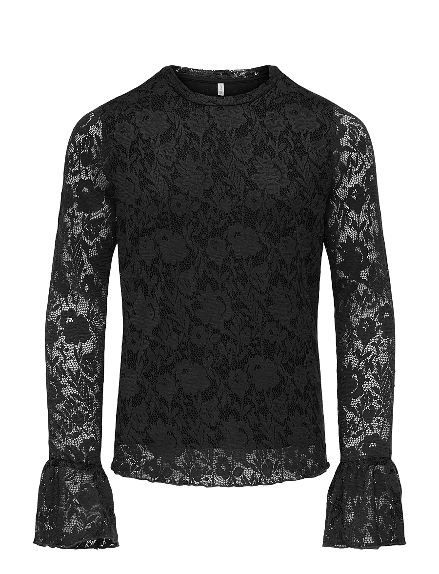 Kids Only - KOGTOOS L/S LACE TOP JRS - langärmelig - black - 1