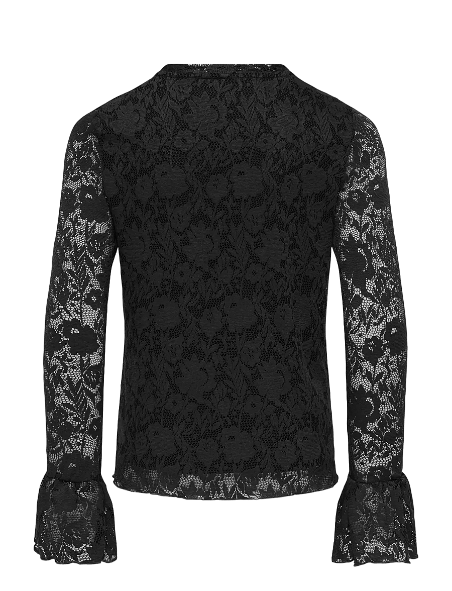 Kids Only - KOGTOOS L/S LACE TOP JRS - langärmelig - black - 2