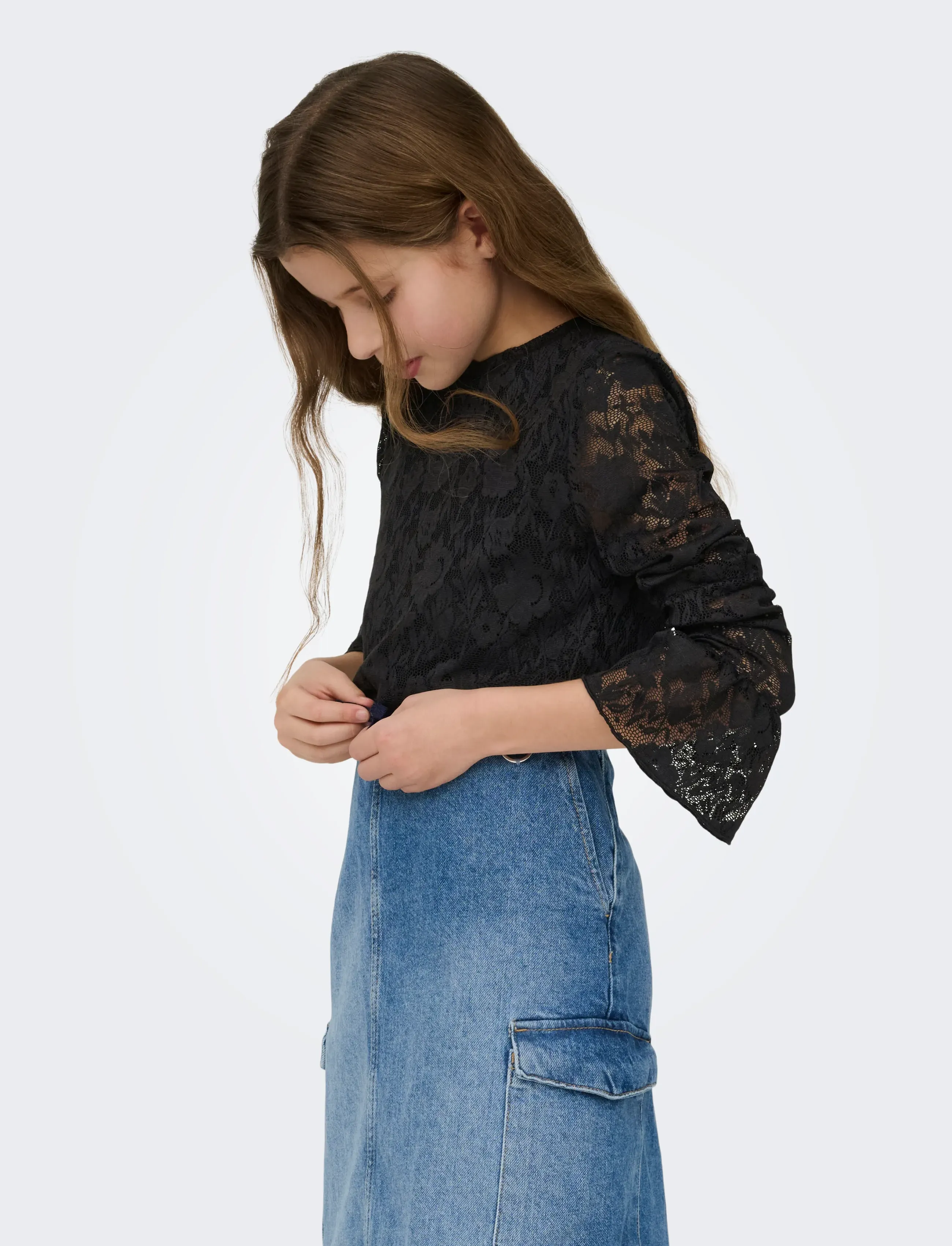 Kids Only - KOGTOOS L/S LACE TOP JRS - langärmelig - black - 0