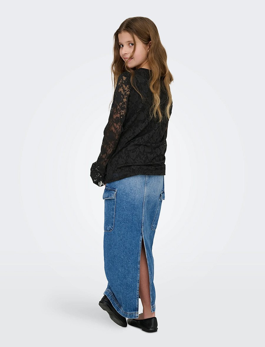 Kids Only - KOGTOOS L/S LACE TOP JRS - langärmelig - black - 3