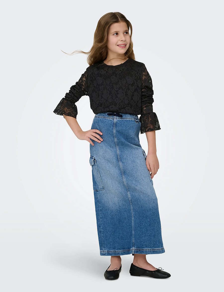 Kids Only - KOGTOOS L/S LACE TOP JRS - langärmelig - black - 4