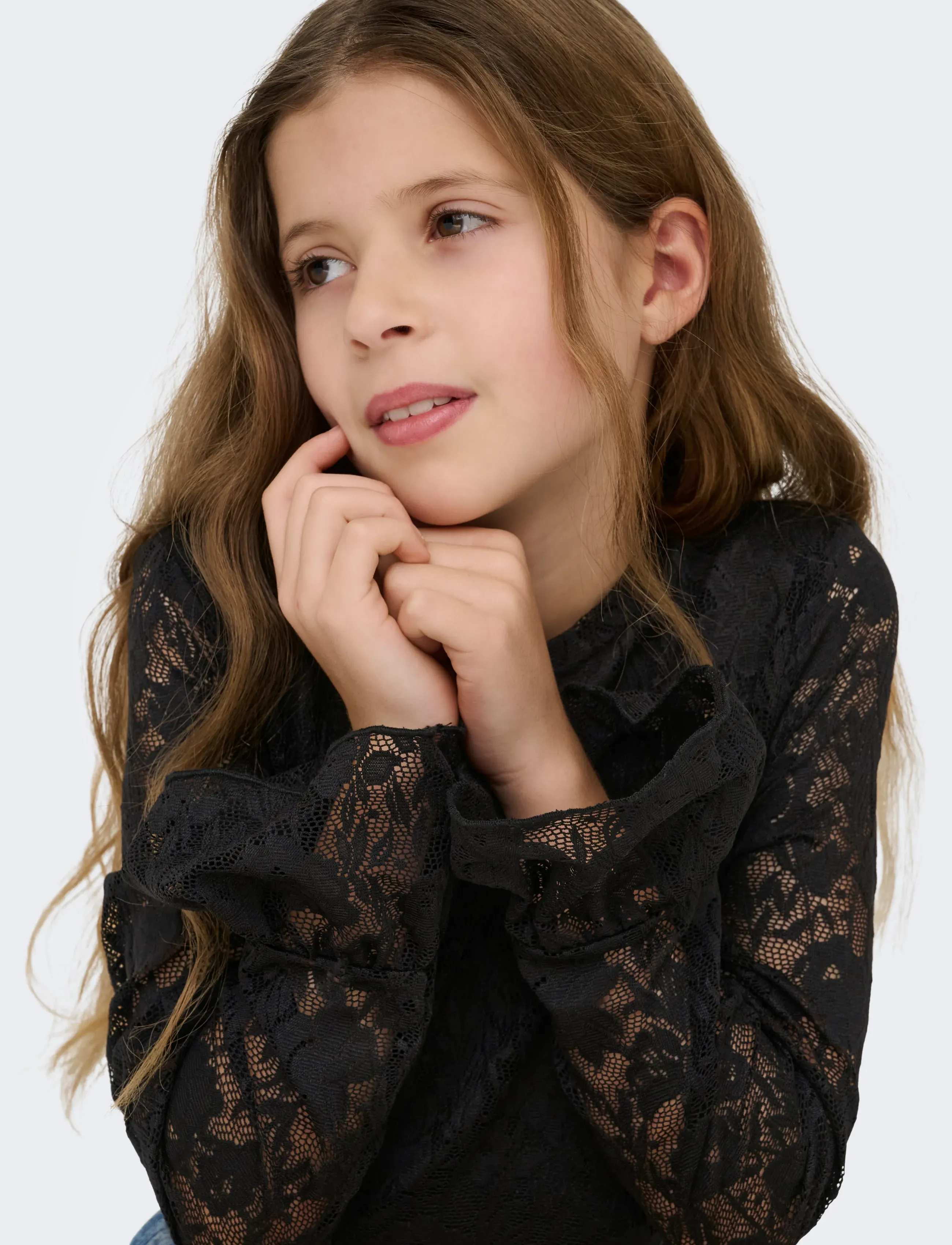 Kids Only - KOGTOOS L/S LACE TOP JRS - langärmelig - black - 5