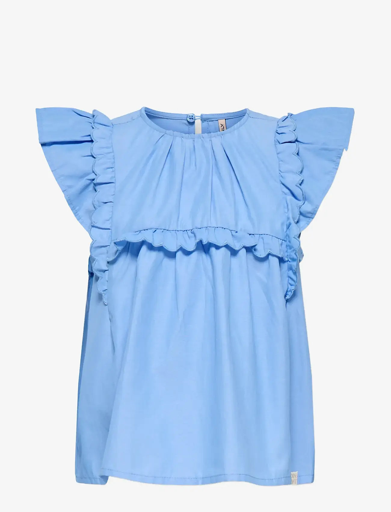 Kids Only - KMGCLARE SS RUFFLE TOP WVN - blouses & tunics - cornflower blue - 1