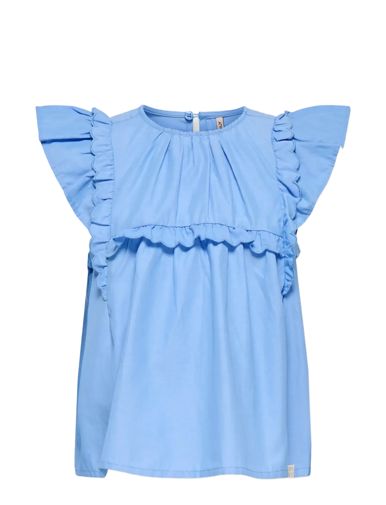 Kids Only KMGCLARE SS RUFFLE TOP WVN - Hauts - CORNFLOWER BLUE / blue