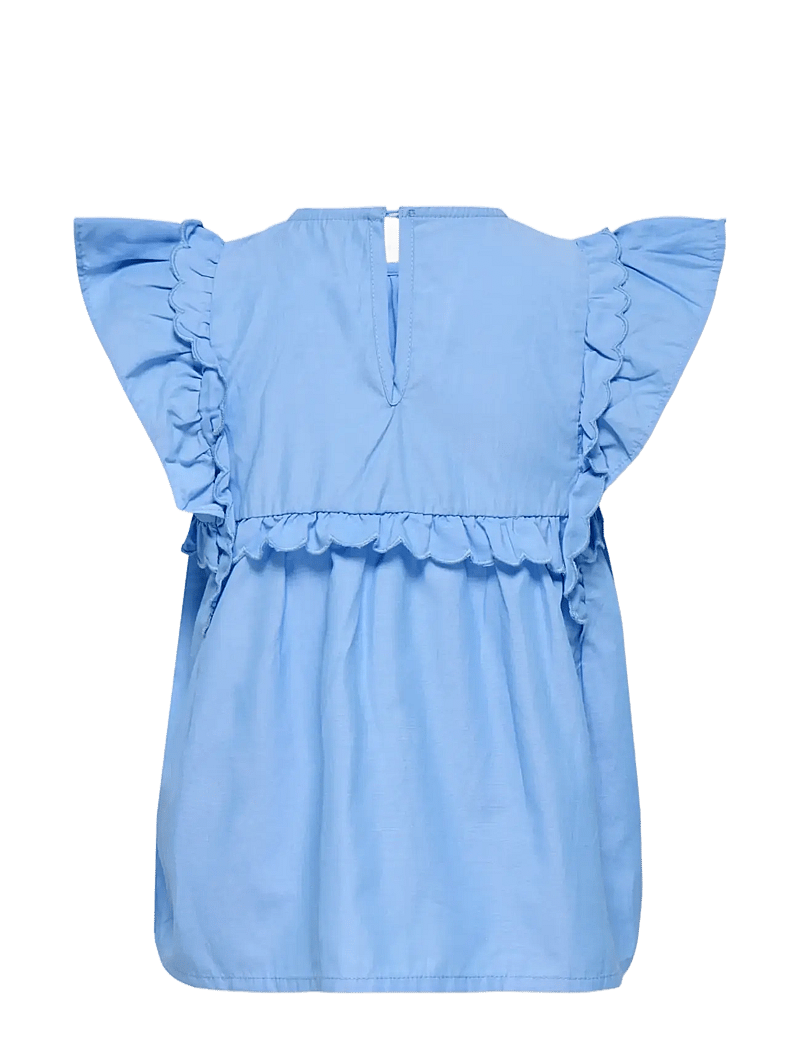 Kids Only - KMGCLARE SS RUFFLE TOP WVN - blouses & tunics - cornflower blue - 2