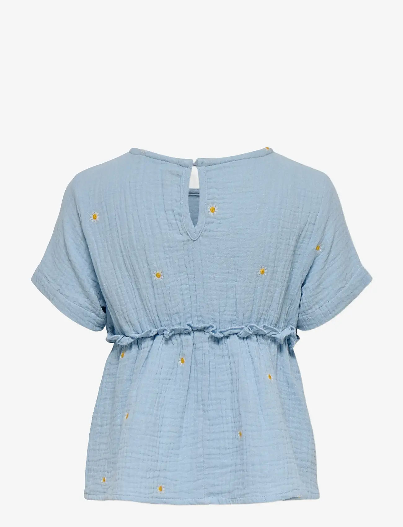 Kids Only - KMGTHYRA SS EMB FRILL TOP WVN - blouses & tunics - cashmere blue - 1