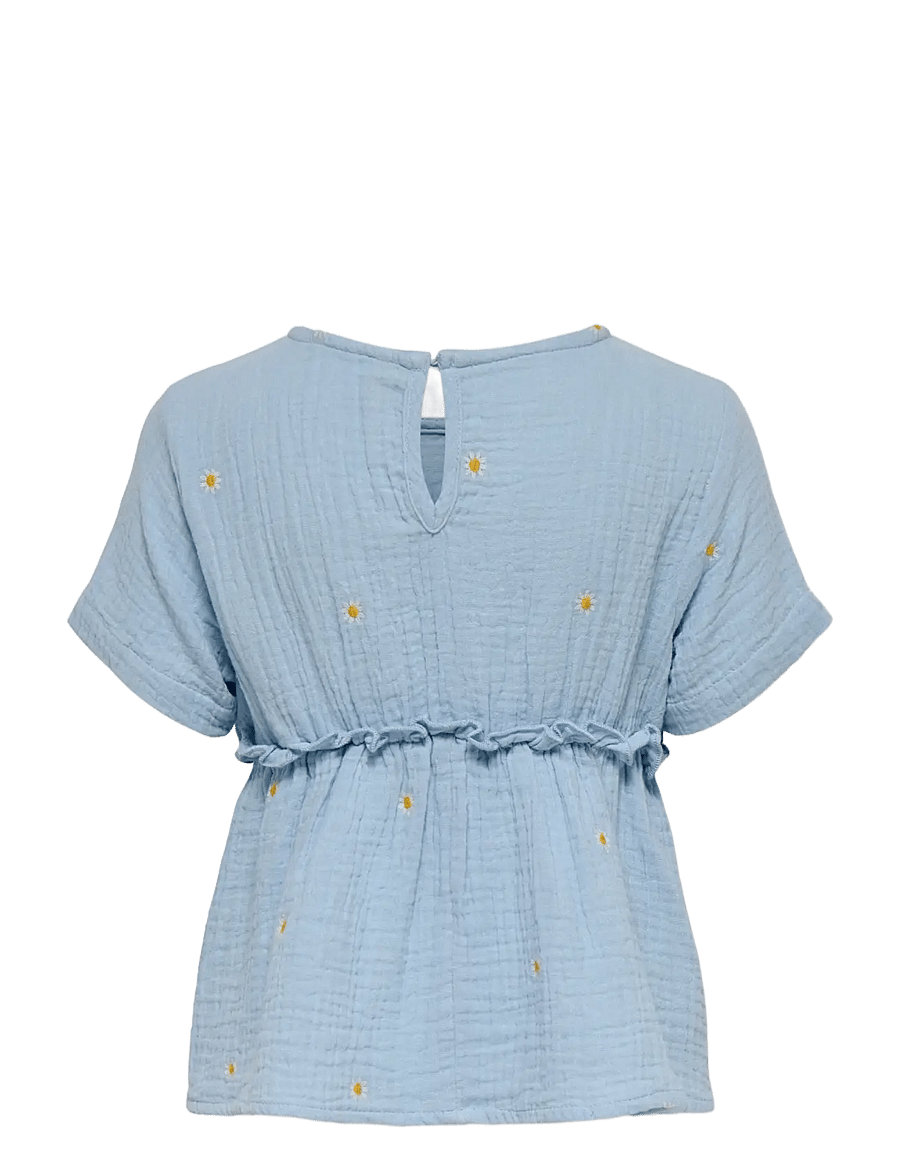 Kids Only - KMGTHYRA SS EMB FRILL TOP WVN - blusar & tunikor - cashmere blue - 1