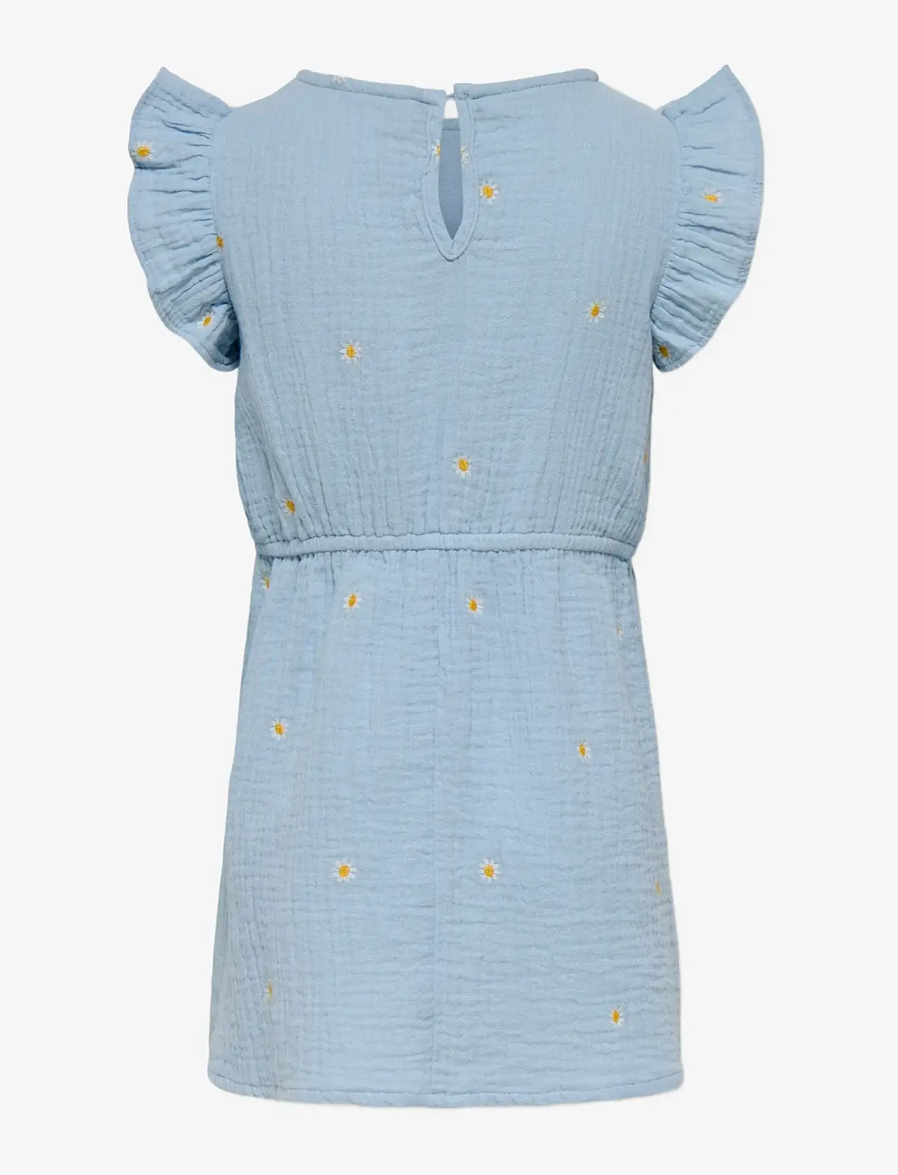 Kids Only - KMGTHYRA SL EMB FRILL DRESS WVN - sukienki dla dziewczynek z krótkim rękawem - cashmere blue - 1
