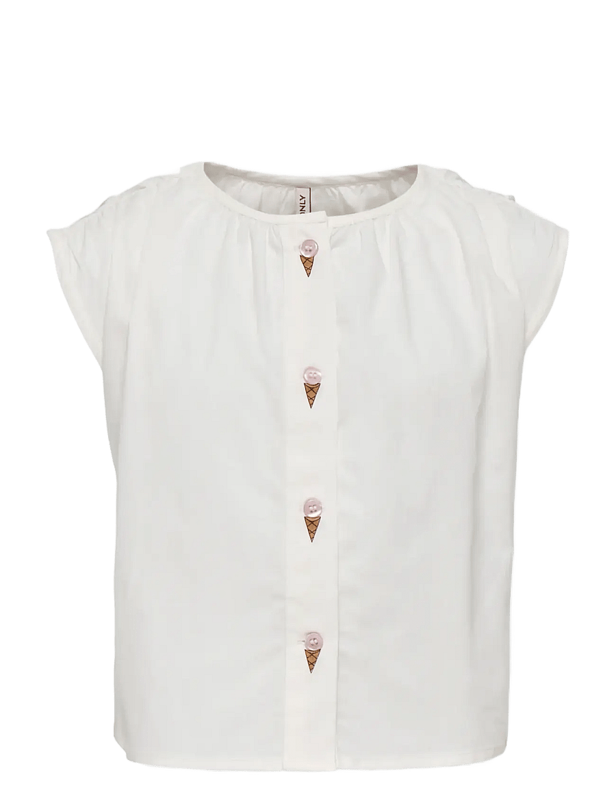 Kids Only - KMGLINA MY SL SHIRT WVN - krekli ar īsām piedurknēm - cloud dancer - 0