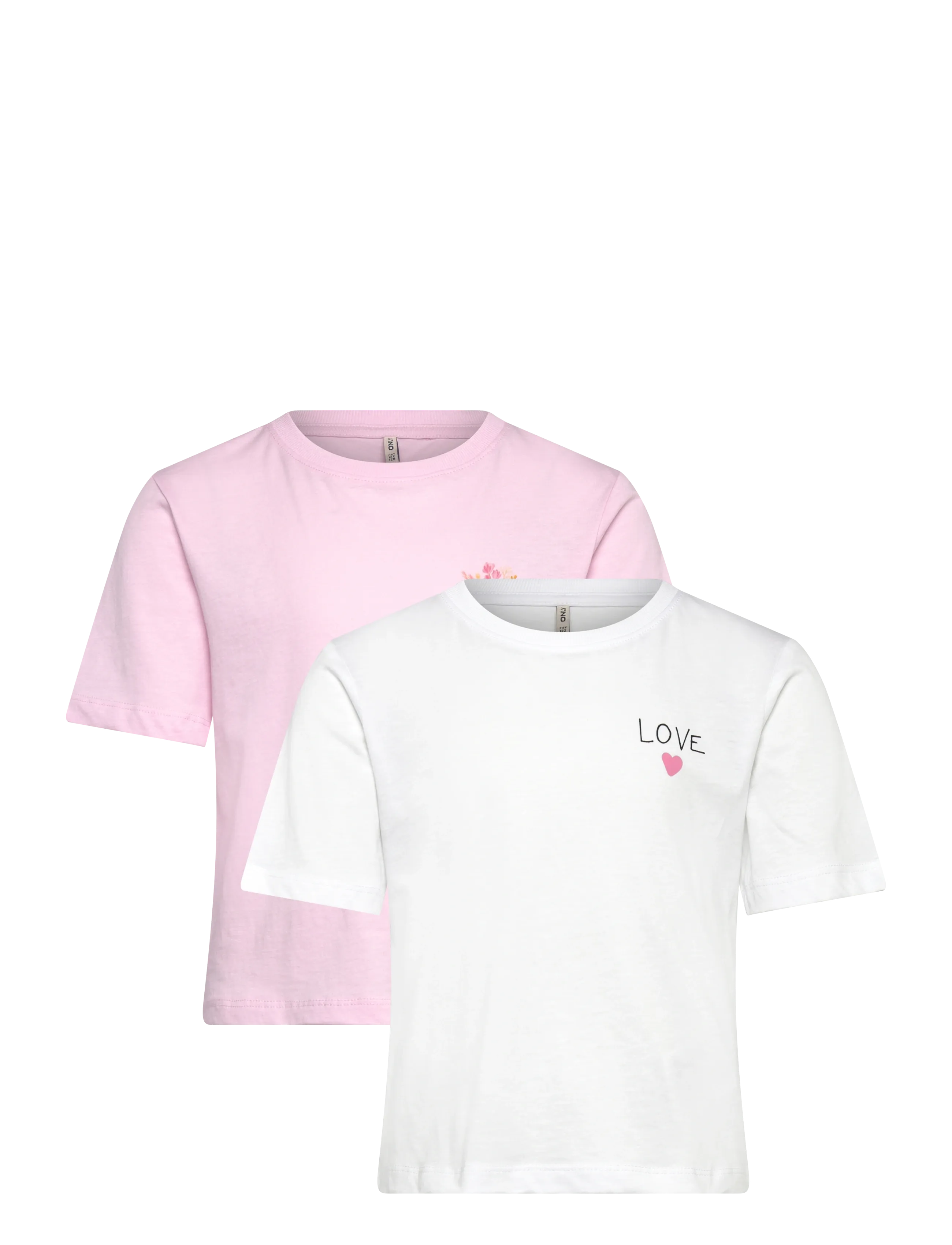 Kids Only KOGREX FLOWER S/S TOP JRS 2-PACK - Nyheter - PINK LADY / pink/rose