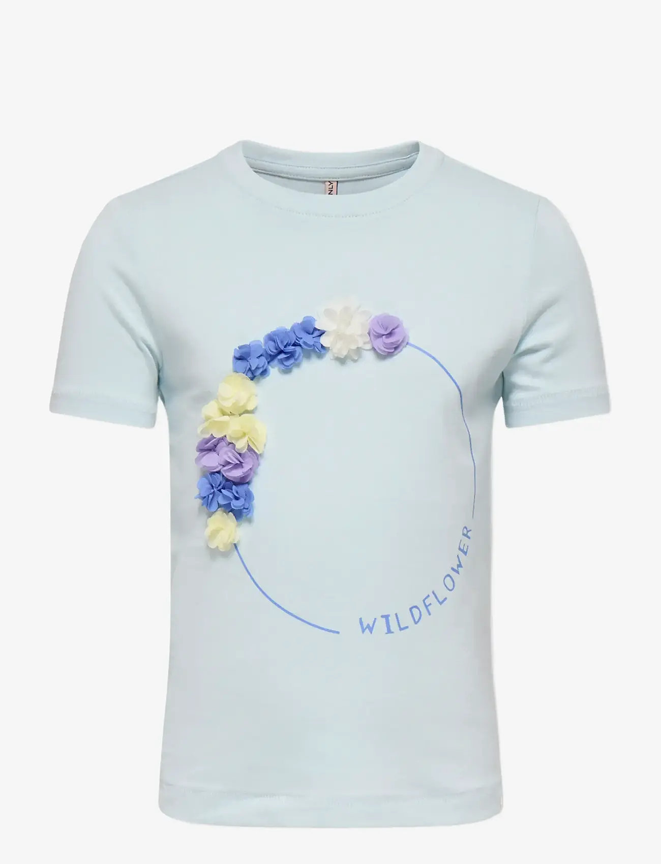 Kids Only - KMGBLOOM SS REG PRINTED TEE JRS - kortærmede t-shirts - ballad blue - 1
