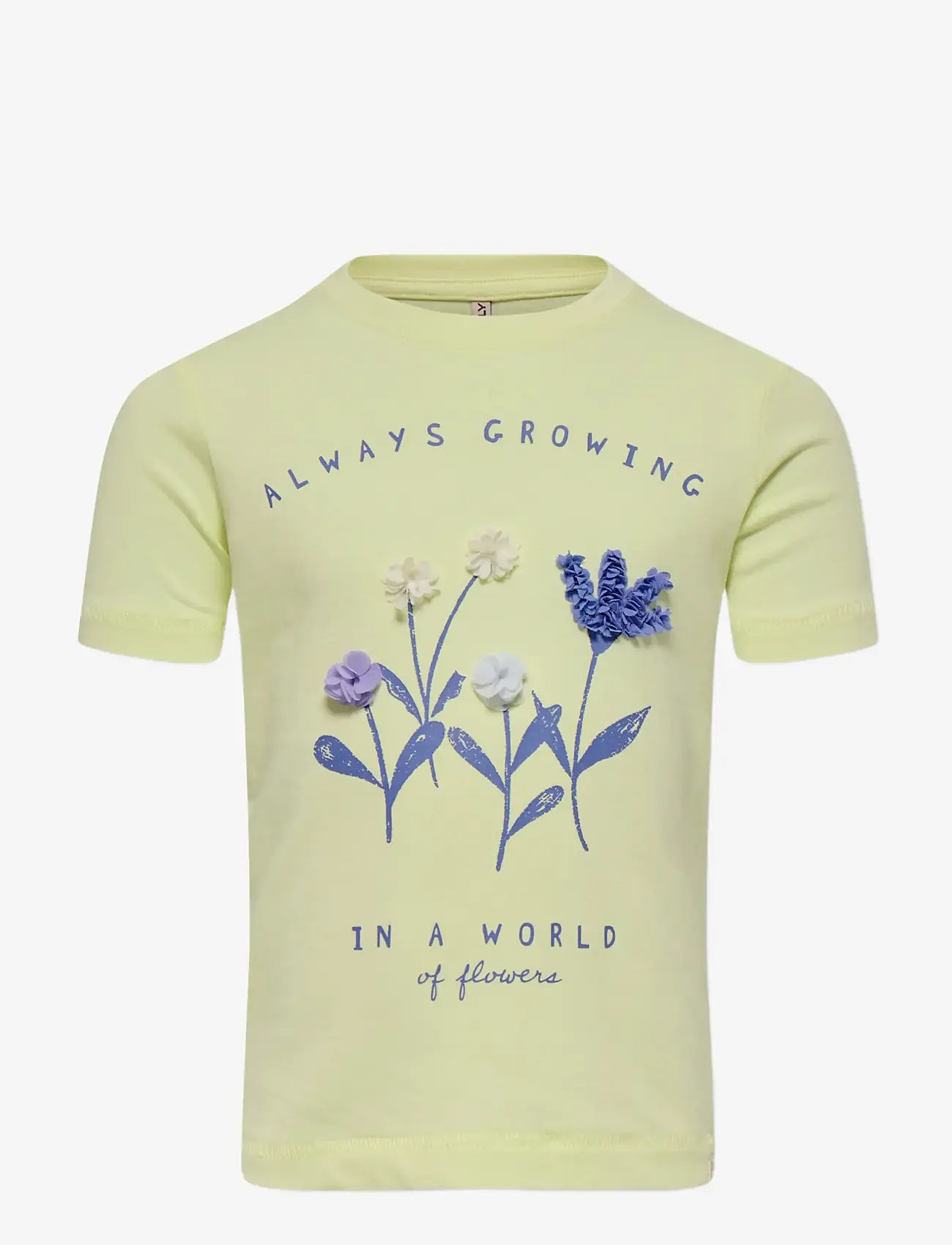 Kids Only - KMGBLOOM SS REG PRINTED TEE JRS - kortærmede t-shirts - tender yellow - 0