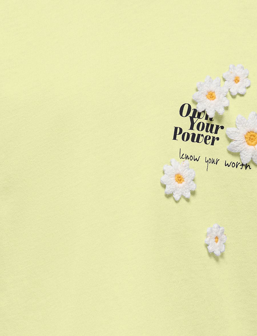 Kids Only - KMGPETAL SS LOOSE PRINTED TEE JRS - kortærmede t-shirts - tender yellow - 2