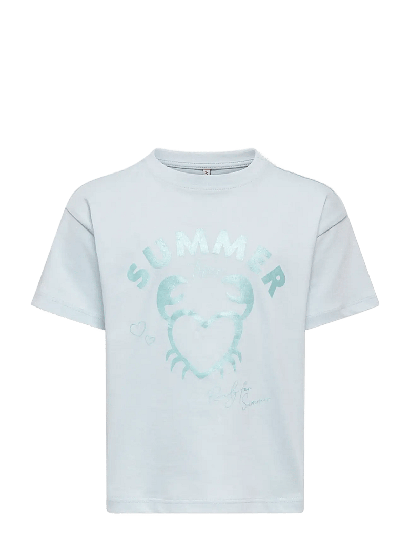 Kids Only - KMGAUGUSTA SS LOOSE PRINT TEE JRS - kortærmede t-shirts - ballad blue - 0