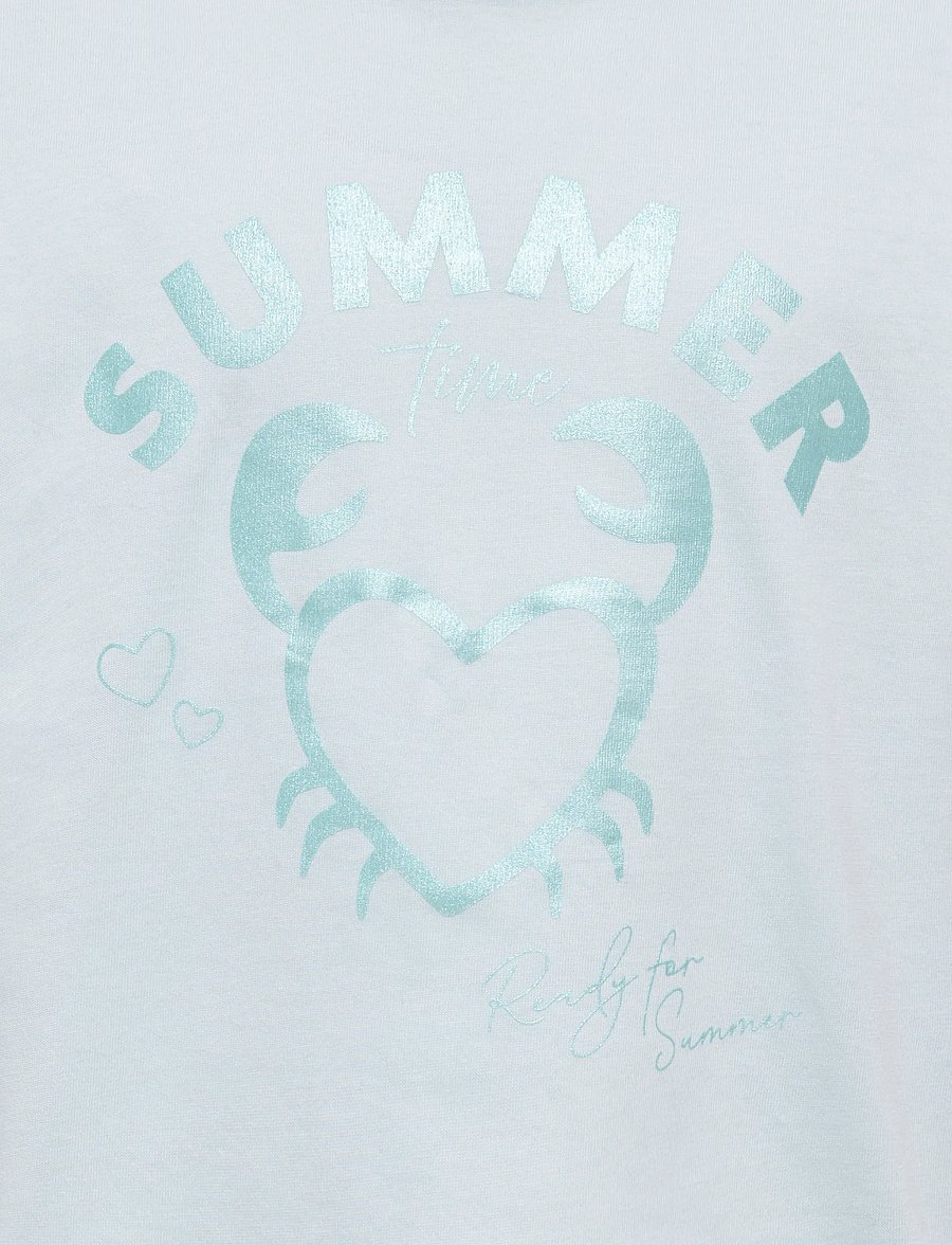 Kids Only - KMGAUGUSTA SS LOOSE PRINT TEE JRS - kortärmade t-shirts - ballad blue - 2