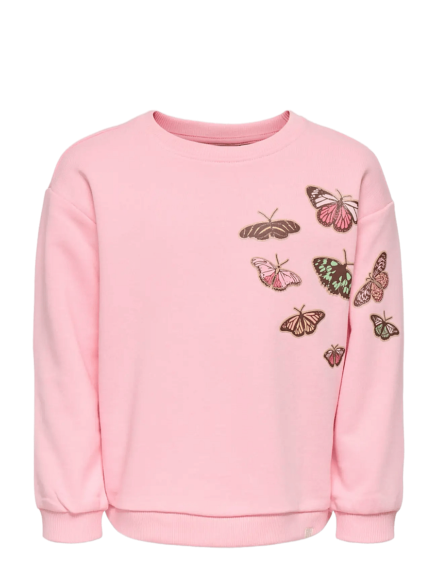 Kids Only - KMGBUTTERFLY LS BOXY PRINT UB SWT - sweatshirts - tickled pink - 0