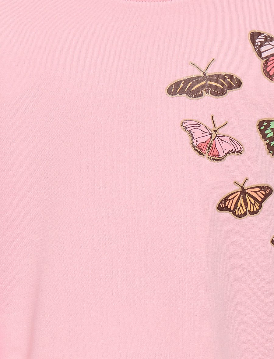 Kids Only - KMGBUTTERFLY LS BOXY PRINT UB SWT - sweatshirts - tickled pink - 2