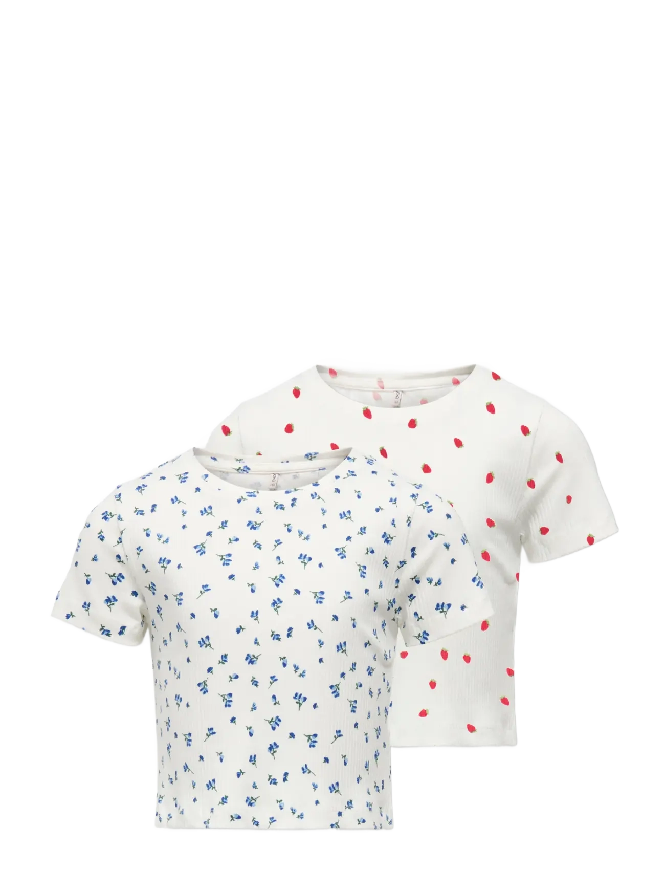 Kids Only KOGBELLA LIFE SHT AOP S/S TOP JRS 2-PACK - Överdelar - CLOUD DANCER / white
