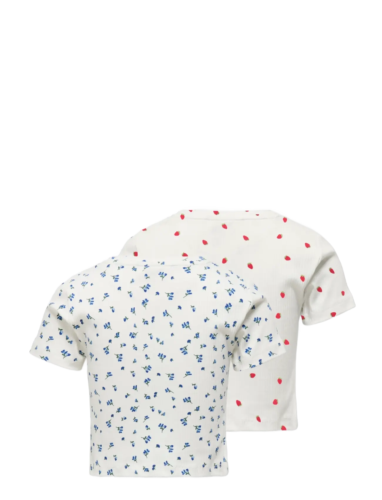 Kids Only - KOGBELLA LIFE SHT AOP S/S TOP JRS 2-PACK - kortærmede t-shirts - cloud dancer - 1
