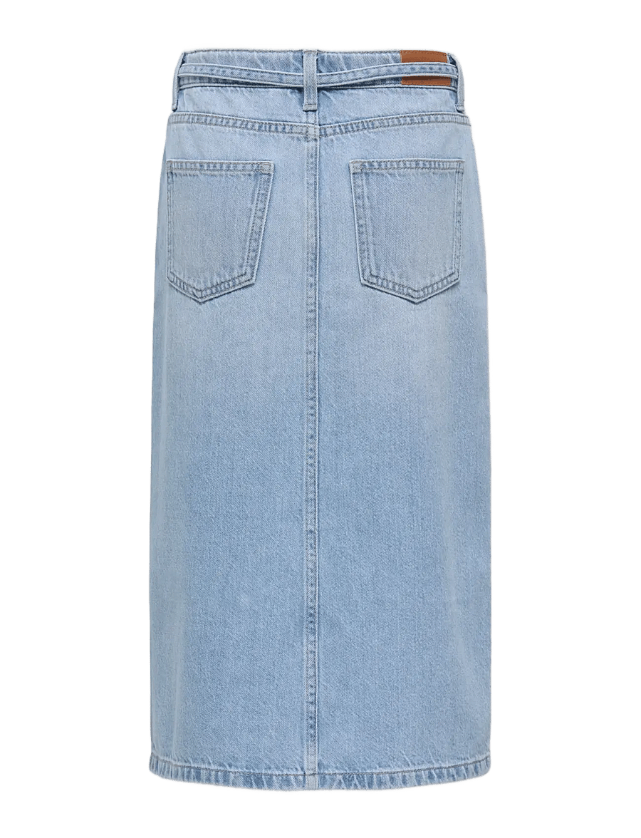 Kids Only - KOGLUNA BELTED MIDI SKIRT DNM - midi nederdele - light blue denim - 1