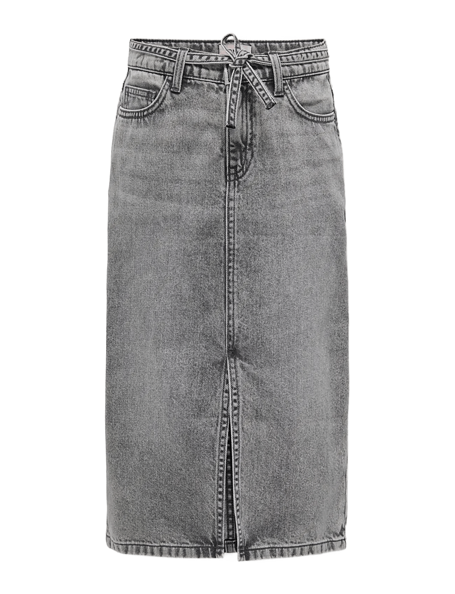 Kids Only - KOGLUNA BELTED MIDI SKIRT DNM - midi-röcke - medium grey denim - 0