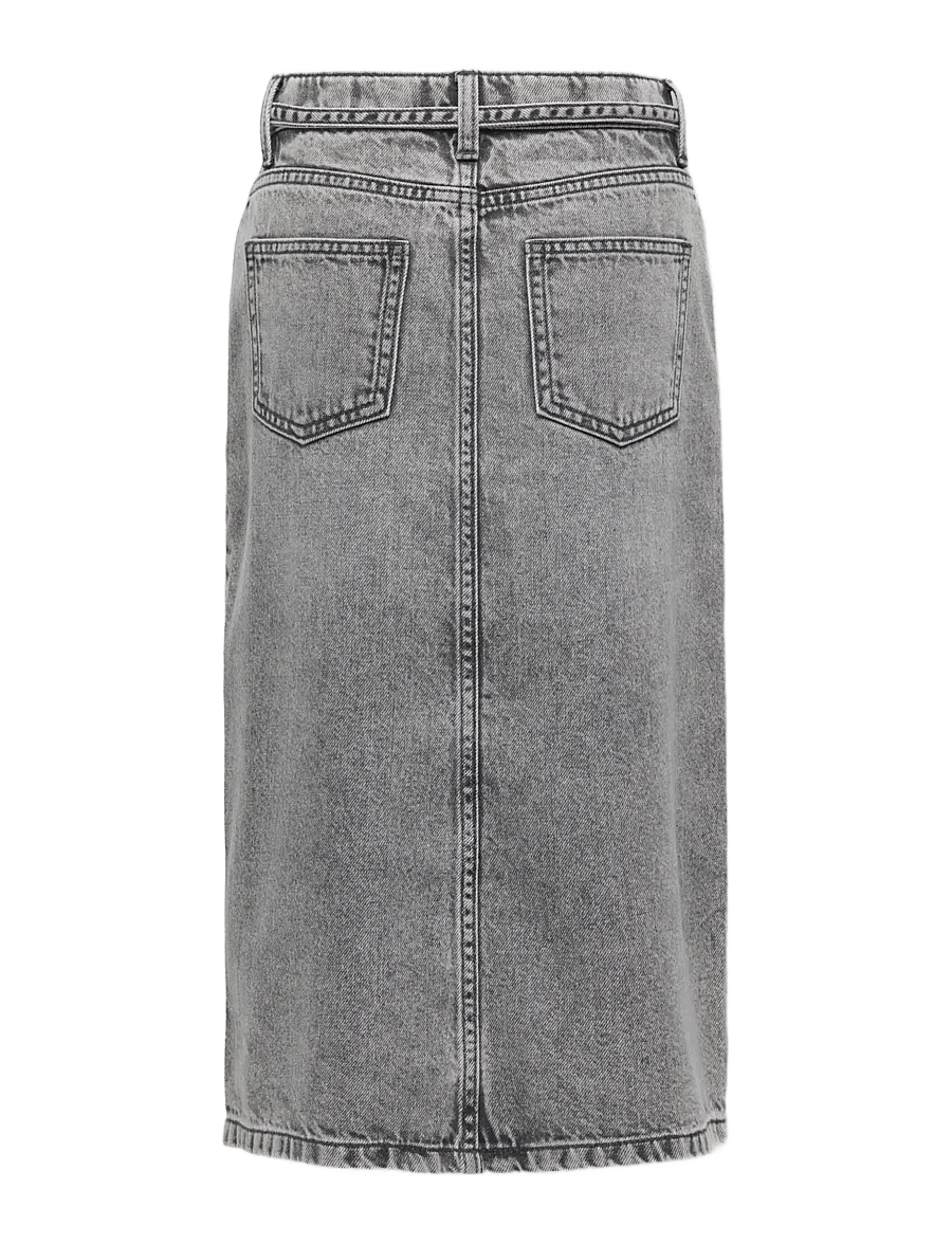 Kids Only - KOGLUNA BELTED MIDI SKIRT DNM - midi-röcke - medium grey denim - 1
