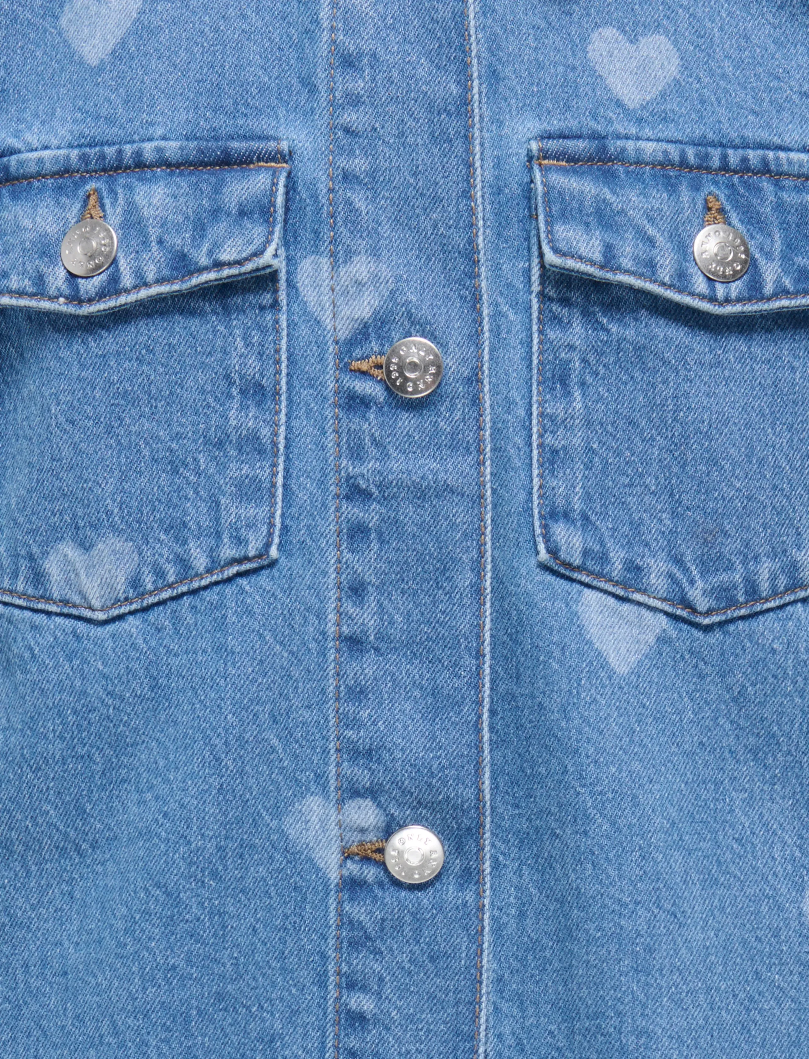 Kids Only - KOGLOVA SS HEART DNM DRESS - kortærmede hverdagskjoler - medium blue denim - 2