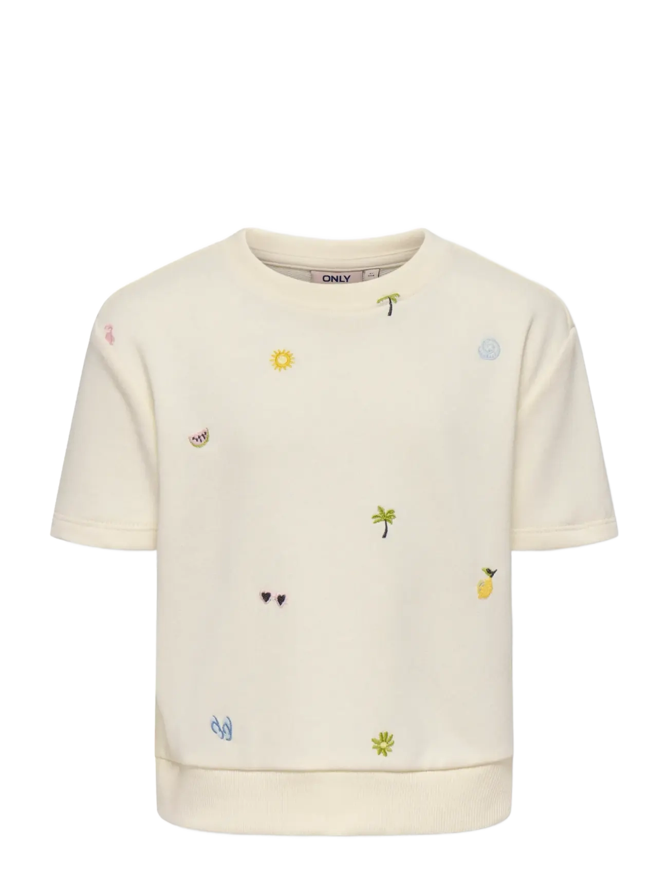 Kids Only KMGSOLINA SS EMB PULLOVER UB SWT - Överdelar - TOFU / cream