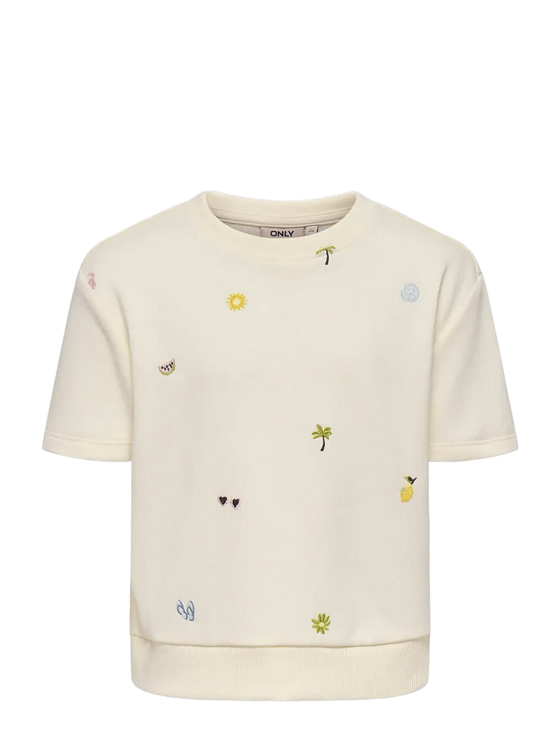 Kids Only - KMGSOLINA SS EMB PULLOVER UB SWT - sweatshirts - tofu - 0