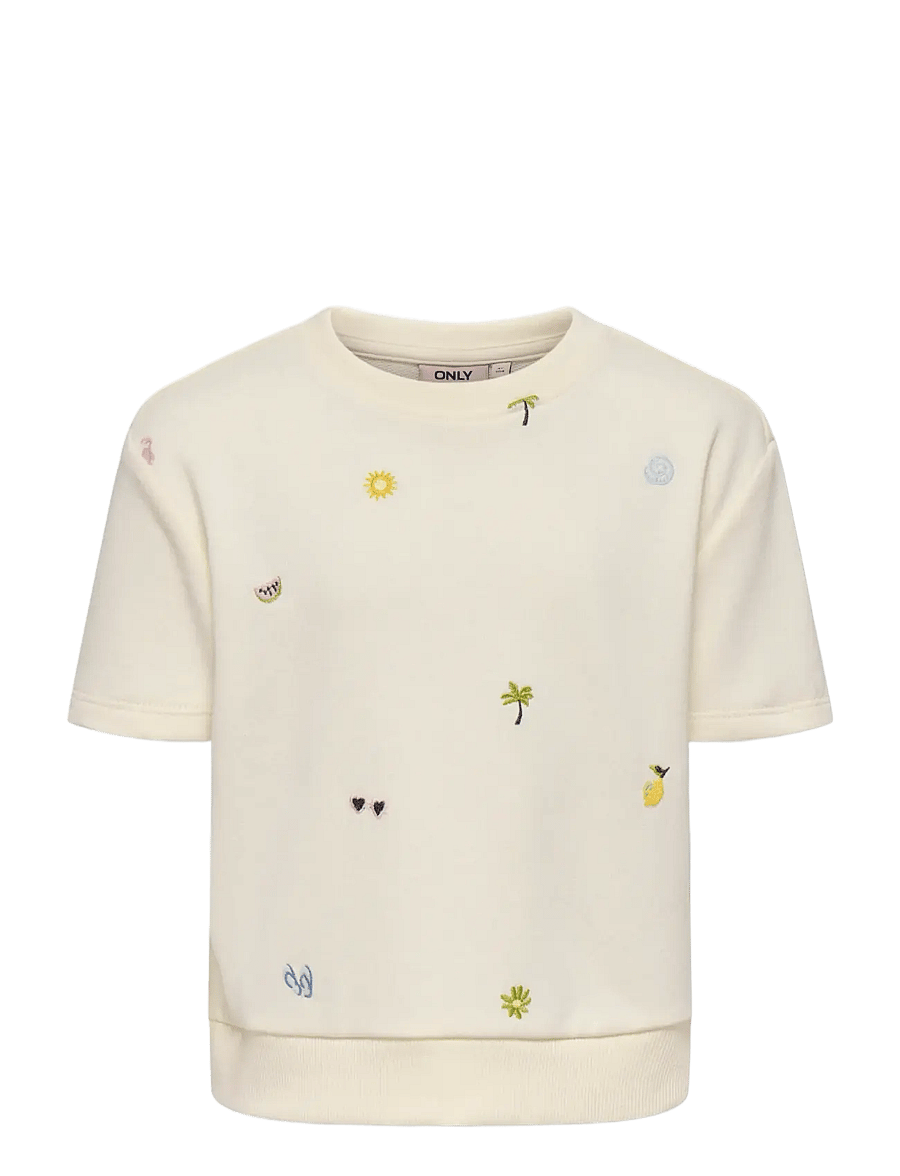 Kids Only - KMGSOLINA SS EMB PULLOVER UB SWT - sweatshirts - tofu - 0