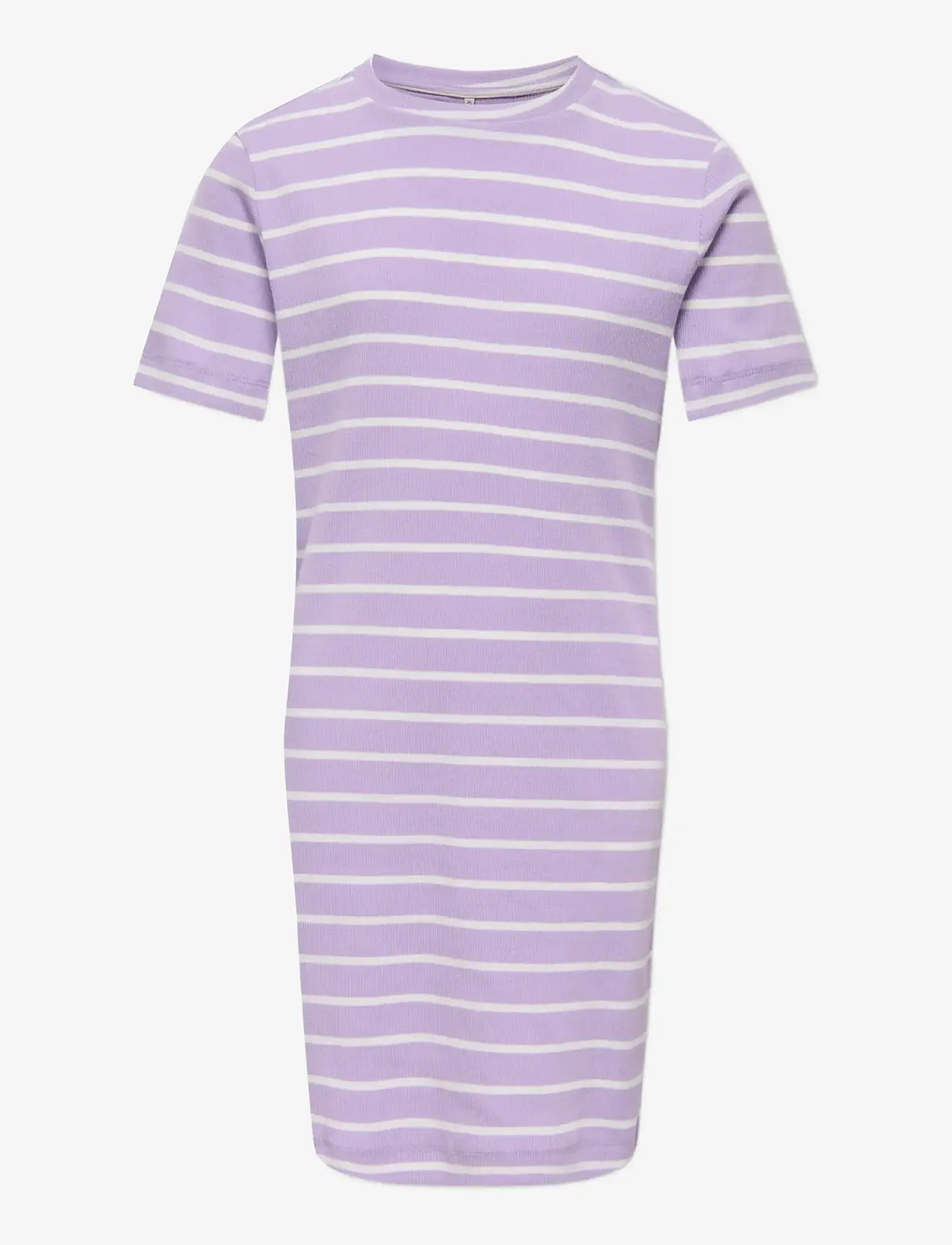 Kids Only - KOGKENYA SS RIB STRIPE DRESS JRS - lühikeste varrukatega vabaaja kleidid - lilac breeze - 0