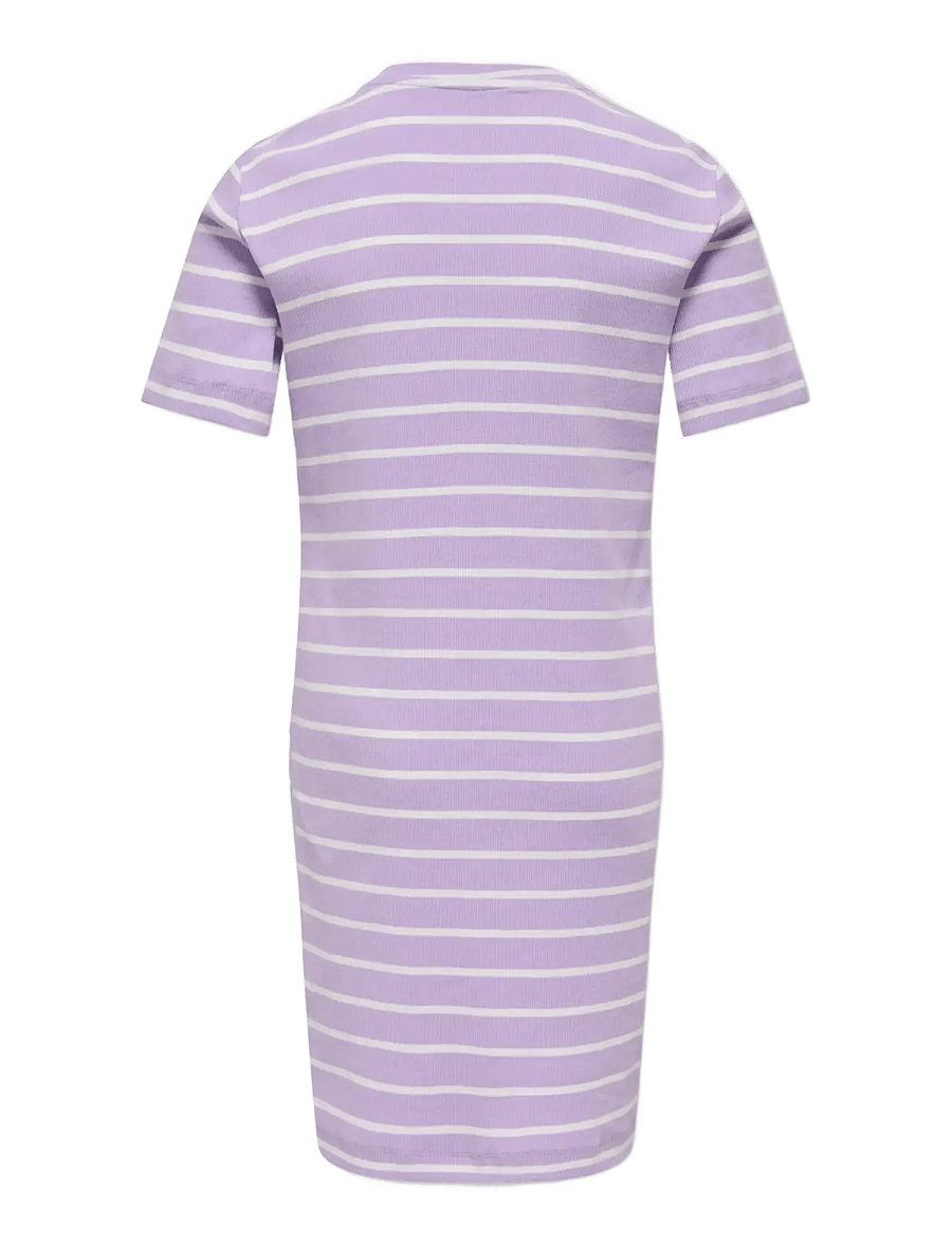 Kids Only - KOGKENYA SS RIB STRIPE DRESS JRS - kortærmede hverdagskjoler - lilac breeze - 1