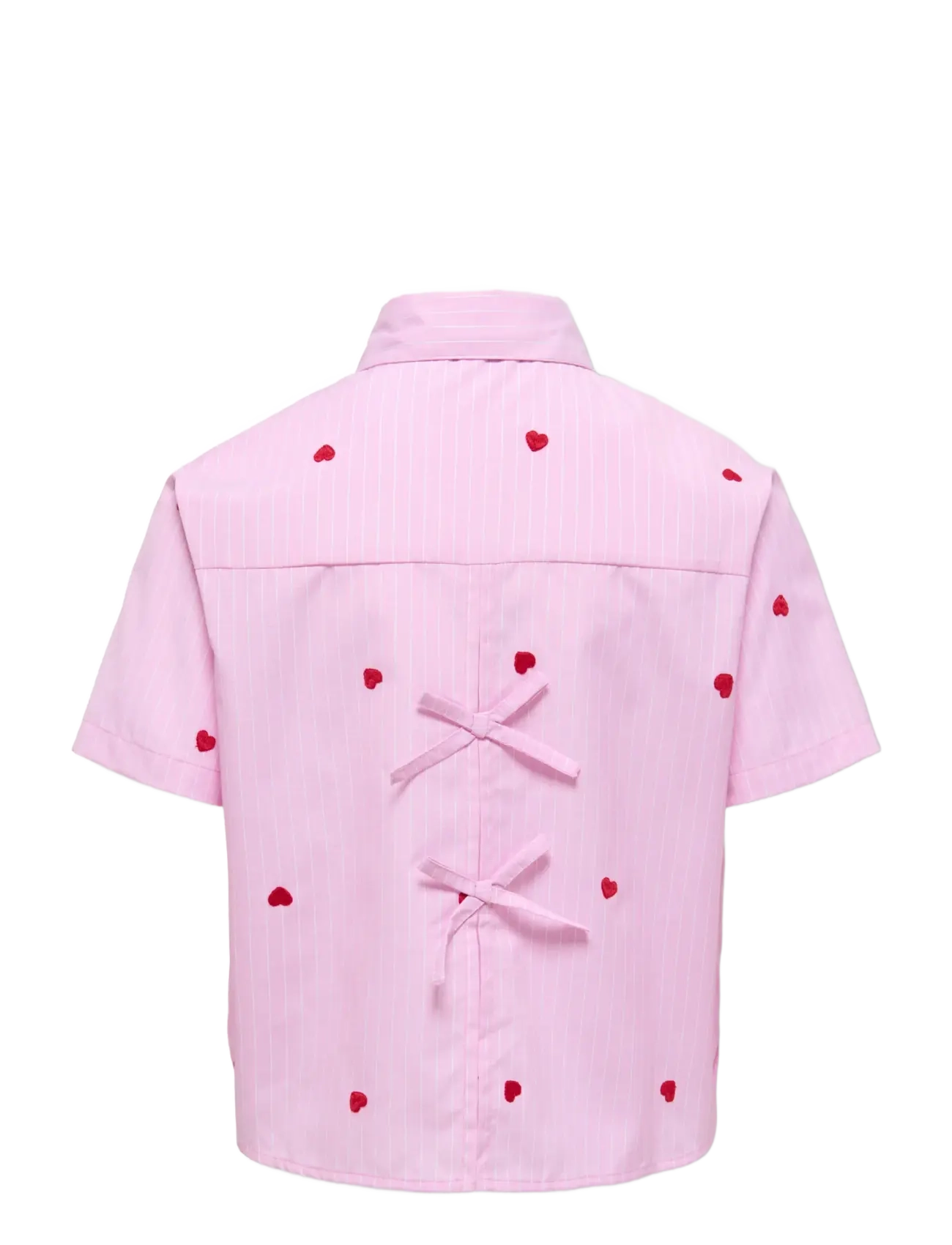 Kids Only - KOGNEW LINA SS STRIPE EMB SHIRT WVN - koszule z krótkim rękawem - begonia pink - 1
