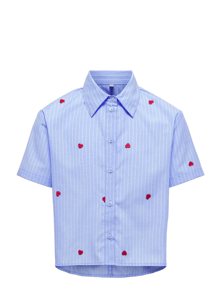 Kids Only - KOGNEW LINA SS STRIPE EMB SHIRT WVN - overhemden met korte mouwen - moonlight blue - 0