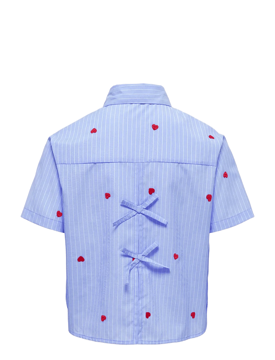 Kids Only - KOGNEW LINA SS STRIPE EMB SHIRT WVN - overhemden met korte mouwen - moonlight blue - 1