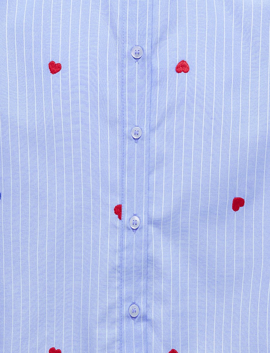 Kids Only - KOGNEW LINA SS STRIPE EMB SHIRT WVN - overhemden met korte mouwen - moonlight blue - 2