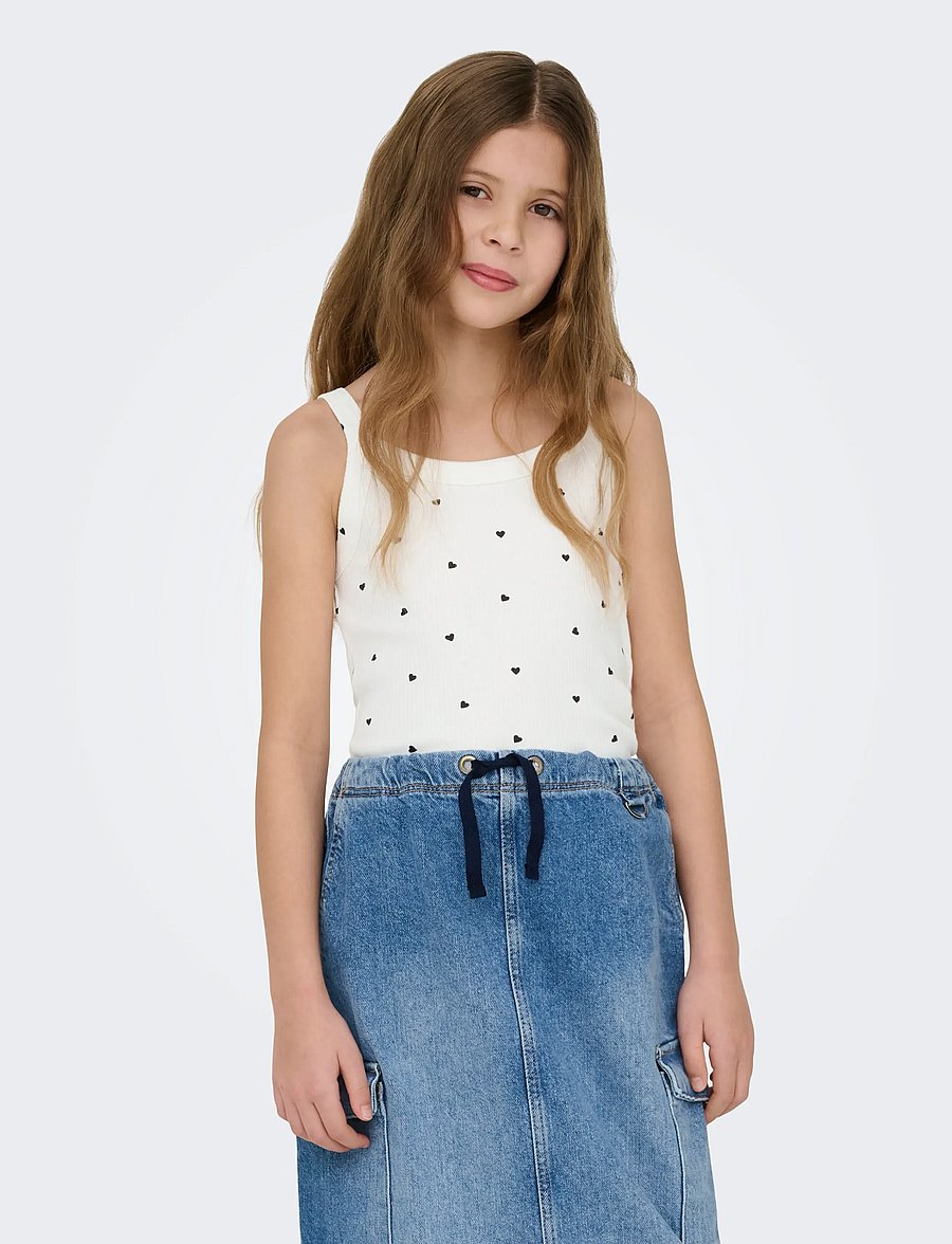 Kids Only - KOGBELLA LIFE STRAP TOP JRS - maikad - cloud dancer - 0