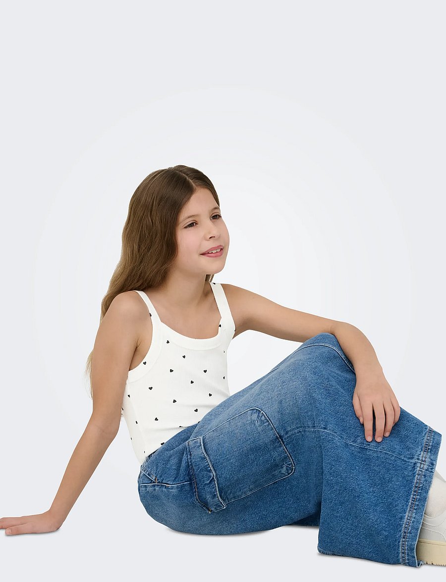 Kids Only - KOGBELLA LIFE STRAP TOP JRS - maikad - cloud dancer - 5