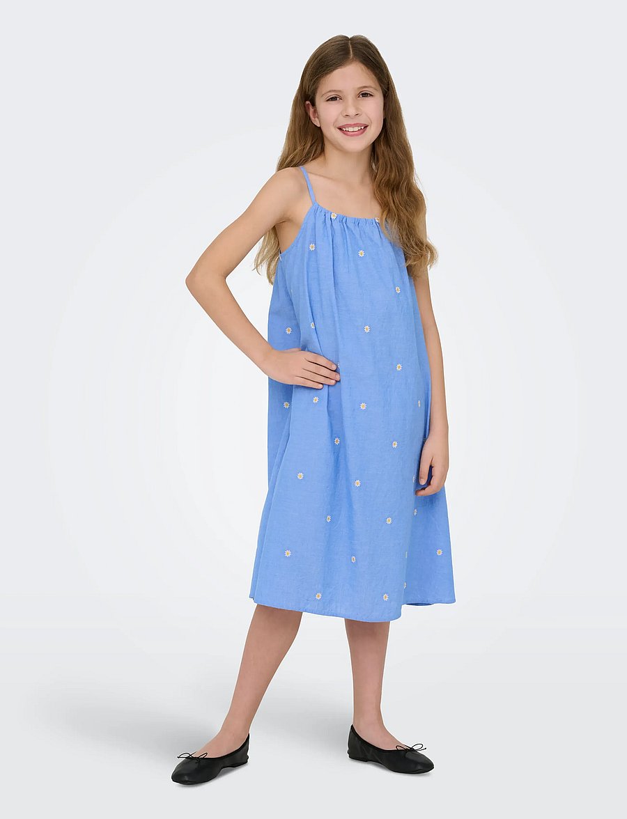 Kids Only - KOGMALOU SL EMB STRAP DRESS WVN - Ärmellose freizeitkleider - cashmere blue - 4