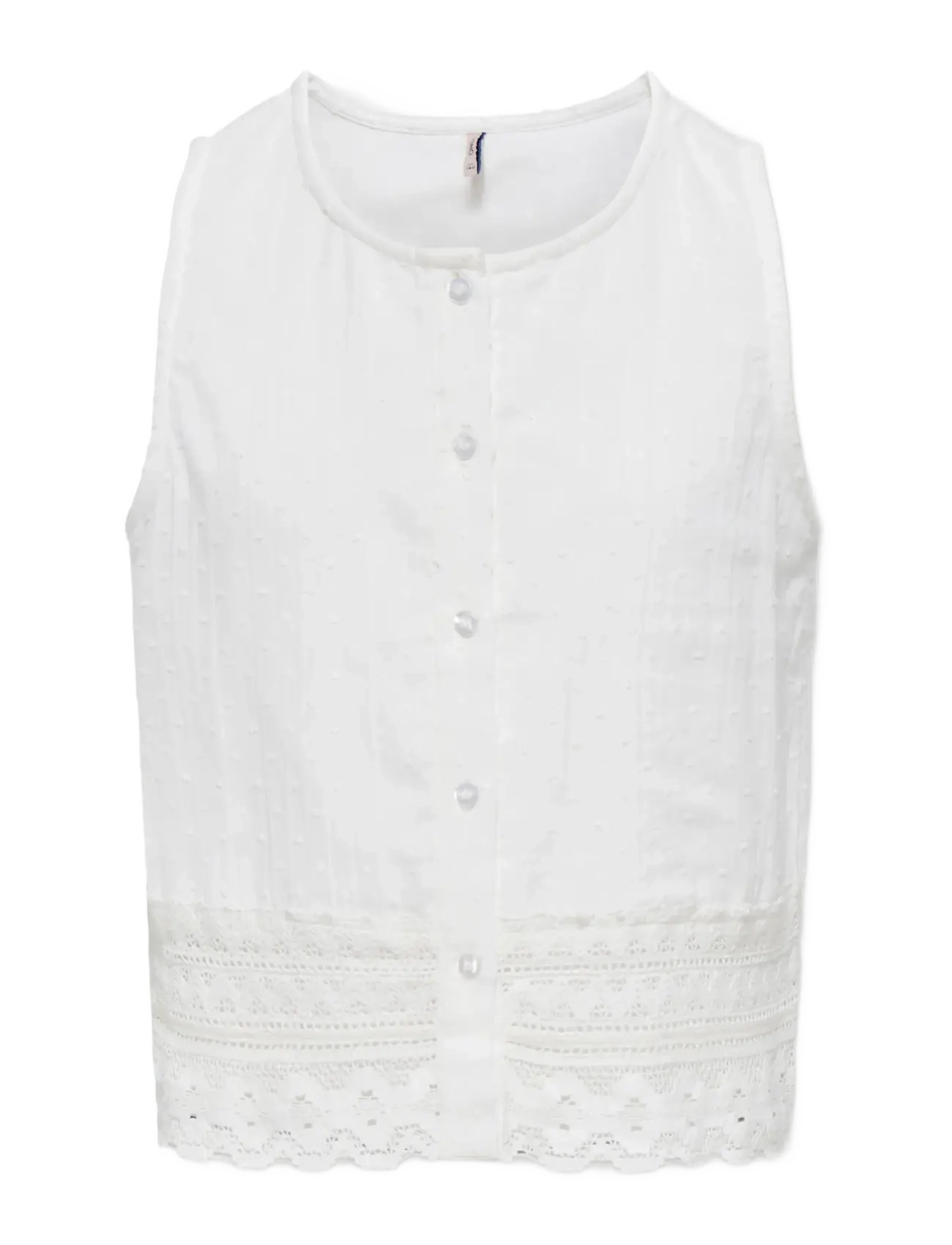 Kids Only KOGLUCY SL EMB TOP WVN - Kids 98-134 - CLOUD DANCER / white