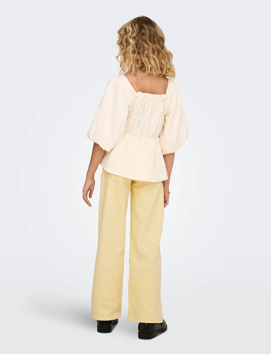 Kids Only - KOGJUDY-O LW COL WIDE LEG DNM TAI - pantalons larges - sunlight - 3