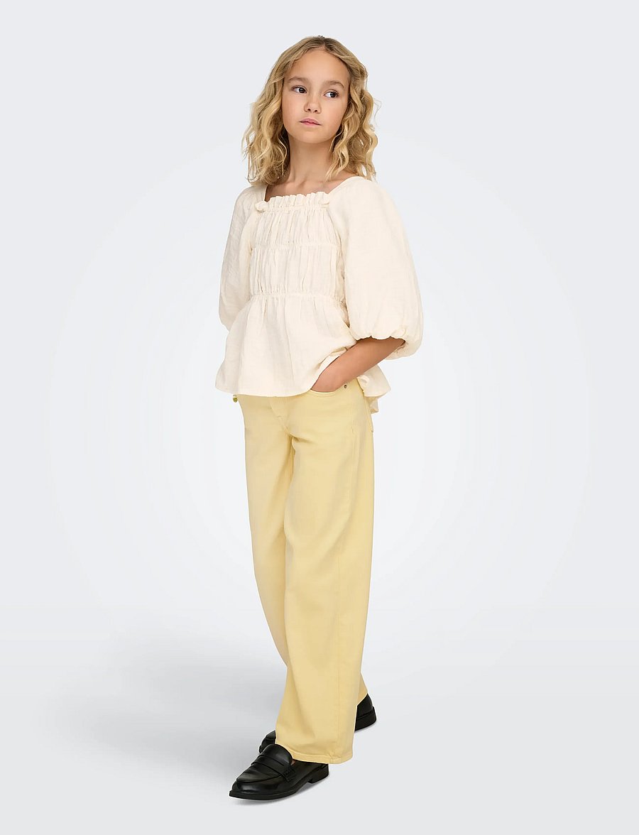 Kids Only - KOGJUDY-O LW COL WIDE LEG DNM TAI - pantalons larges - sunlight - 5