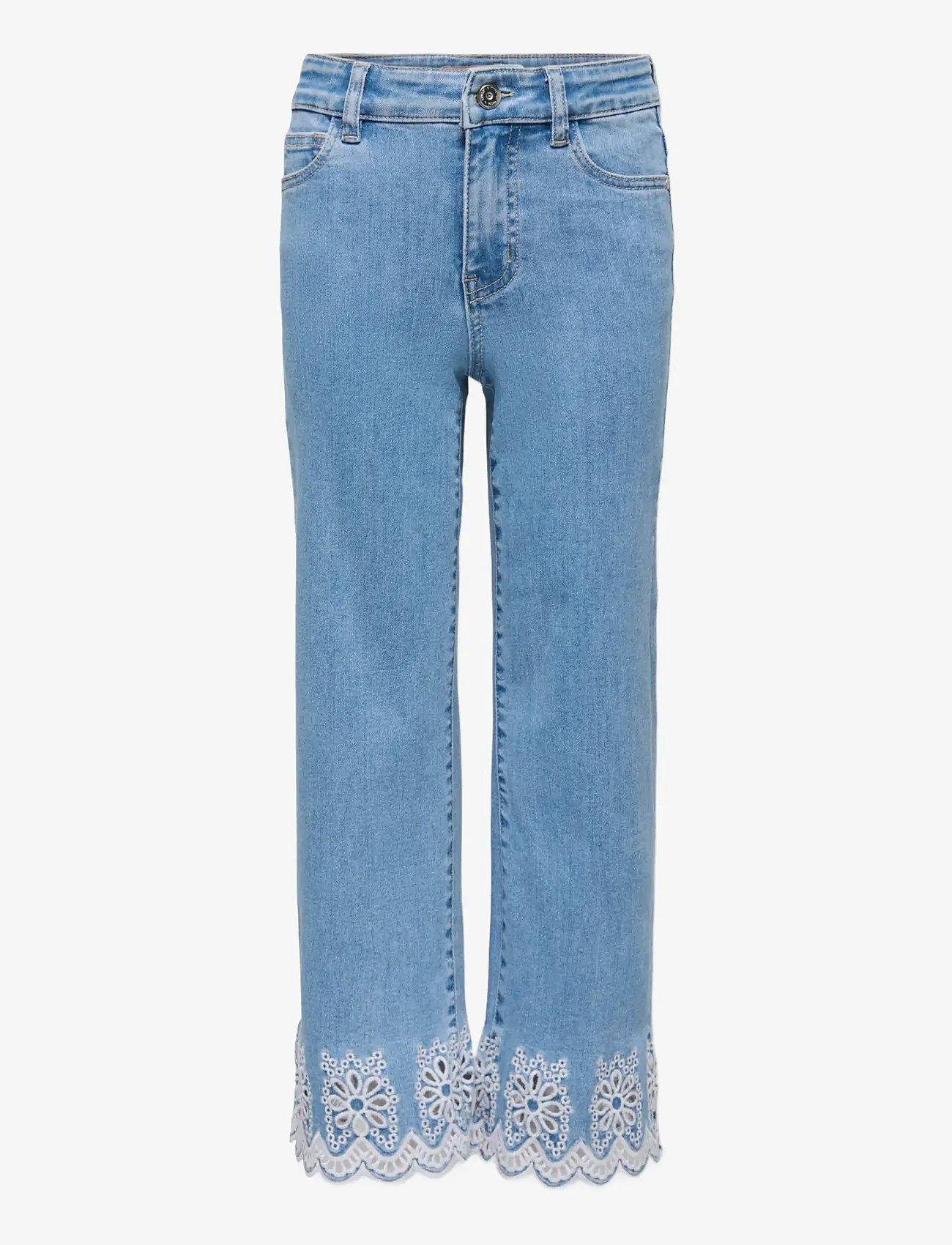 Kids Only - KOGMADISON BLUSH HW WIDE BR ANG DNM - laia säärega teksad - light blue denim - 0