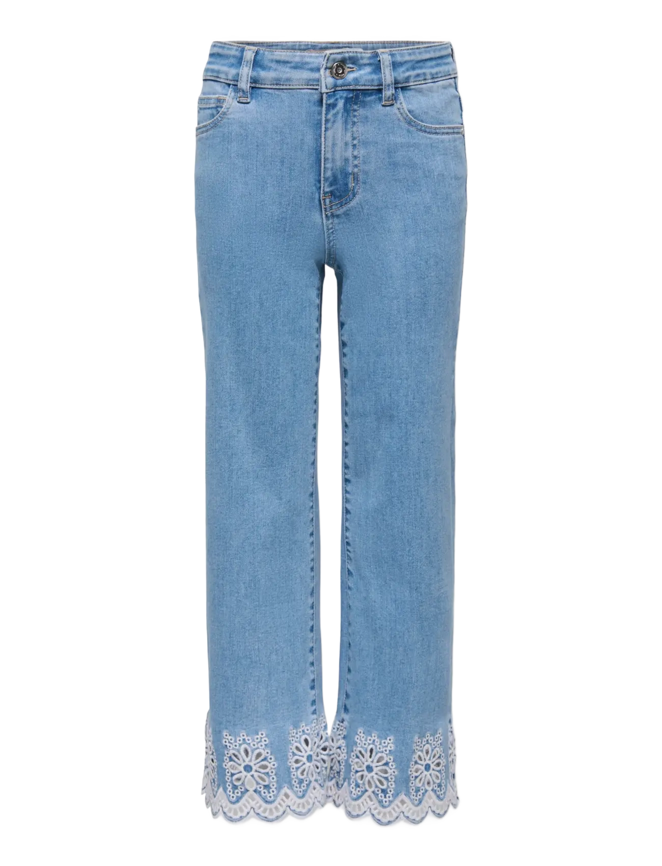 Kids Only KOGMADISON BLUSH HW WIDE BR ANG DNM - Jeans - LIGHT BLUE DENIM / blue