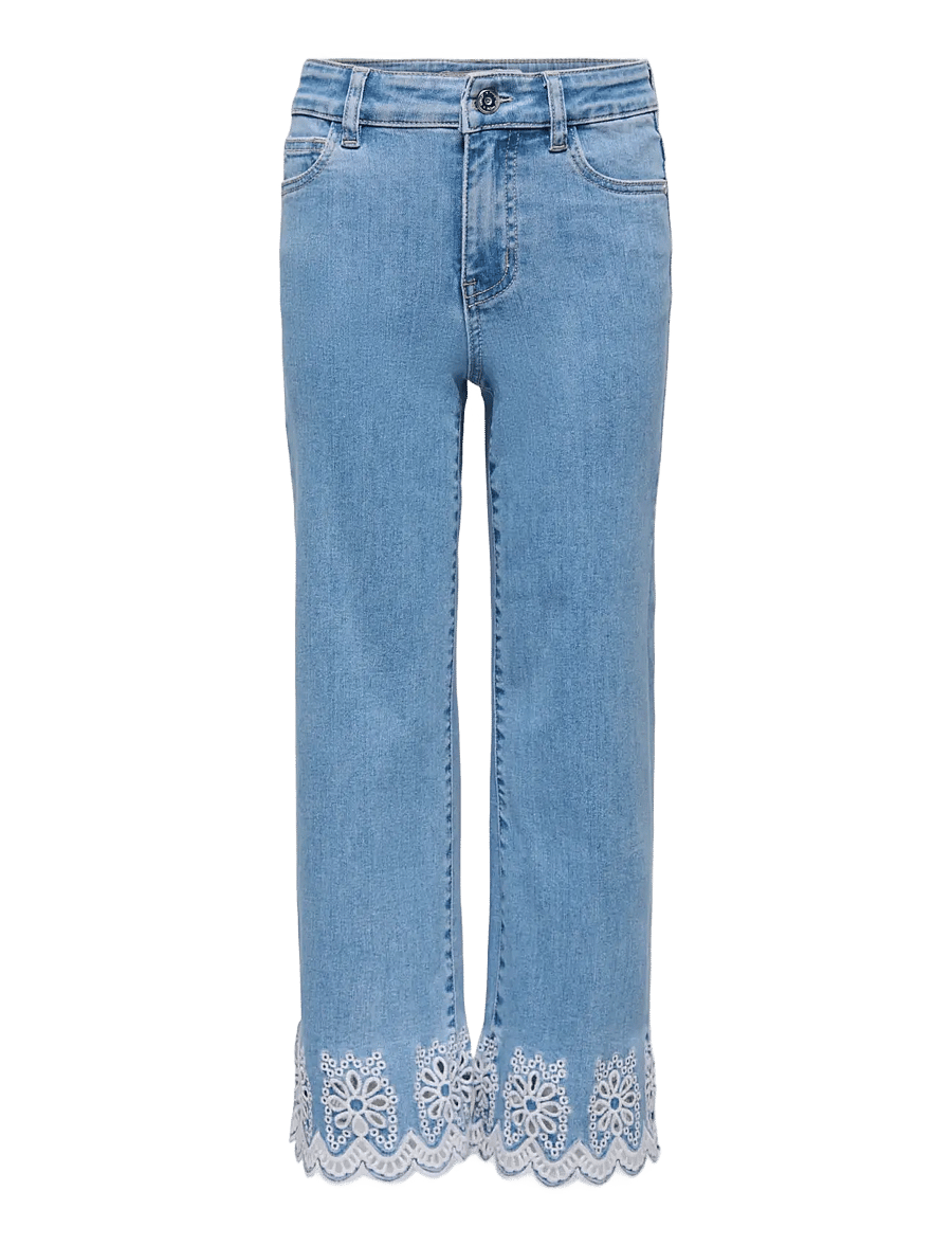 Kids Only - KOGMADISON BLUSH HW WIDE BR ANG DNM - brede jeans - light blue denim - 0