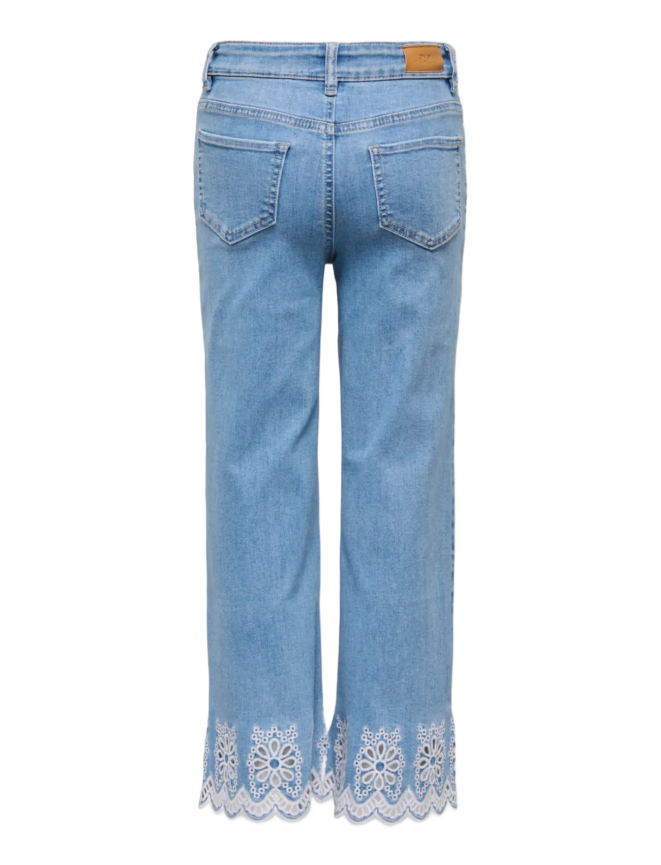 Kids Only - KOGMADISON BLUSH HW WIDE BR ANG DNM - hosen mit weitem bein - light blue denim - 1